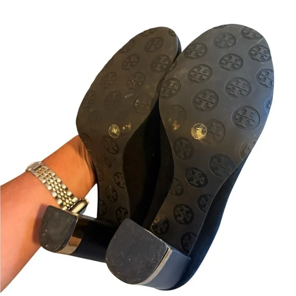 Tory Burch Black Heels with Gold Accent - Picture 12 of 15